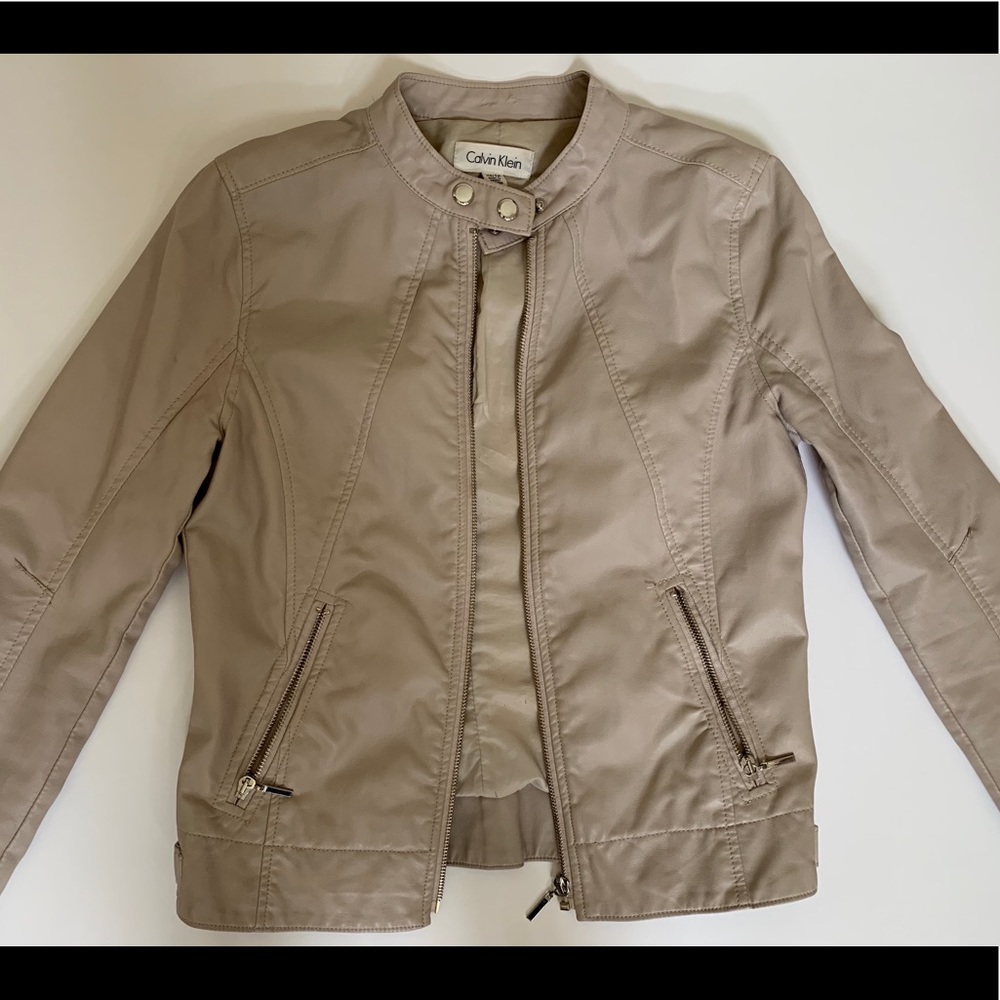 Calvin Klein Tan Leather Jacket (HOST PICK)